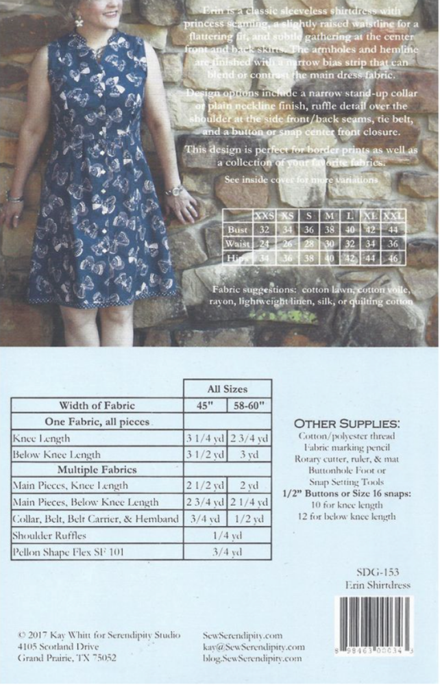  Serendipity Studio - Erin -, Paper Pattern,  fabric required