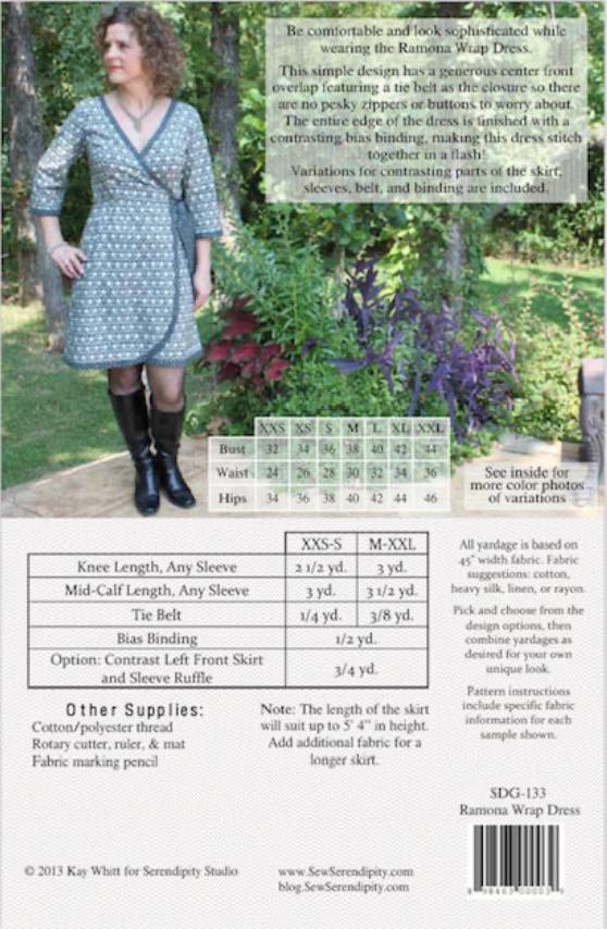  Serendipity Studio - Romana -, Paper Pattern,  fabric required