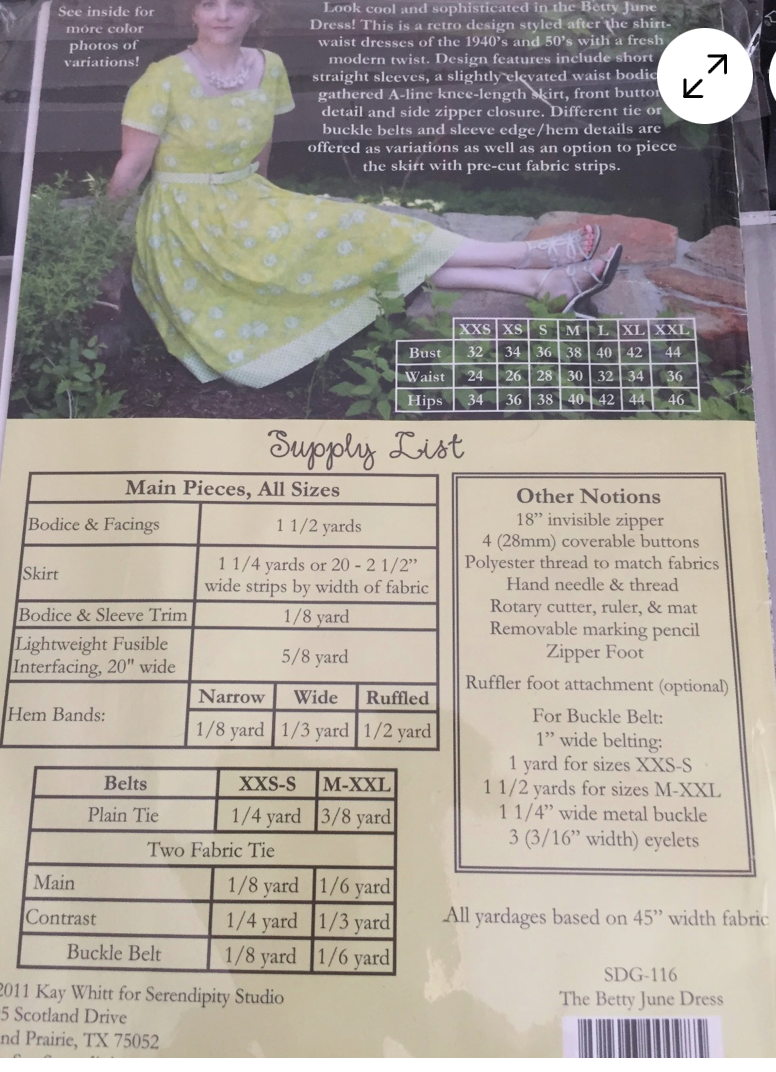  Serendipity Studio - Betty Jane -, Paper Pattern,  fabric required