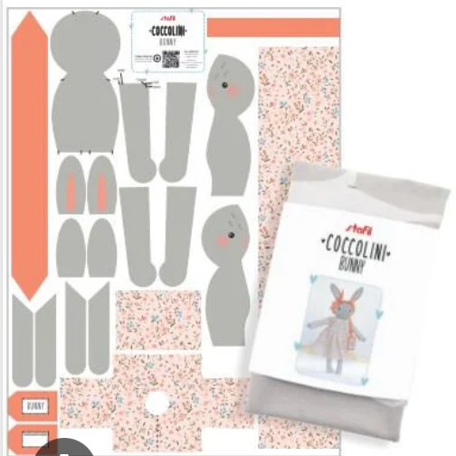  Stafil - Coccolini - Bunny -, Paper Pattern with Fabric,