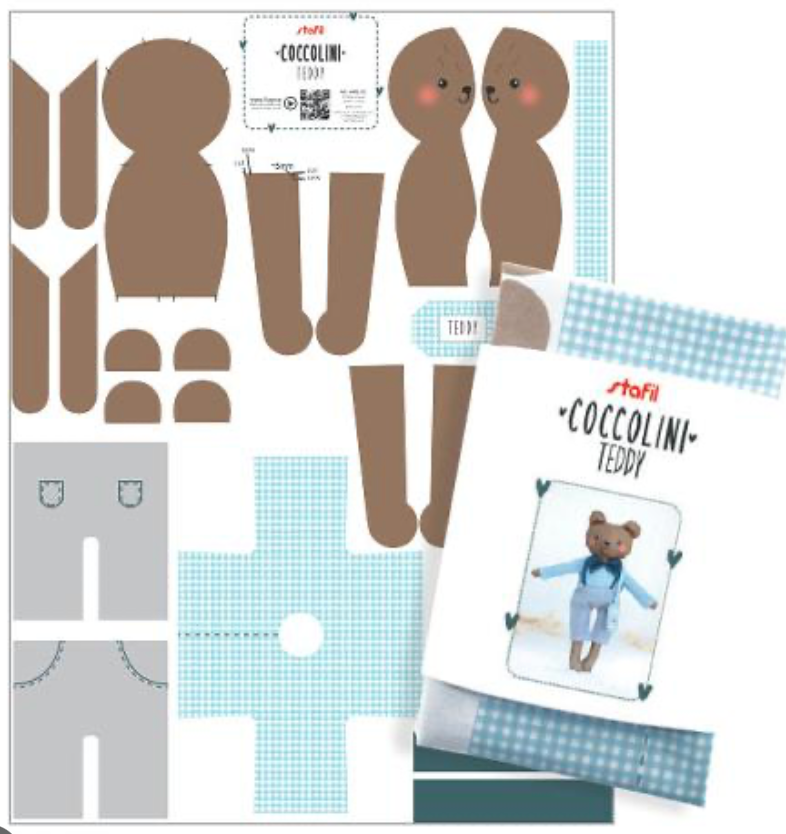  Stafil - Coccolini - Teddy -, Paper Pattern with Fabric,