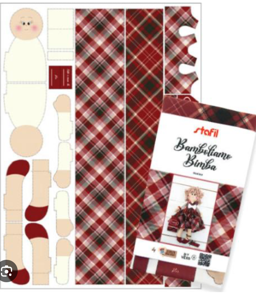  Stafil - Bamboliamo - Bimba -, Paper Pattern with Fabric,