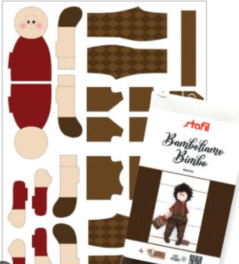  Stafil - Bamboliamo - Bimbo -, Paper Pattern with Fabric,