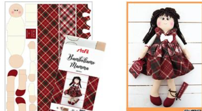  Stafil - Bamboliamo - Mamma -, Paper Pattern with Fabric,