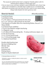  Sewing Patterns by Mrs H - The Bucket Tote -, Paper Pattern,  fabric required