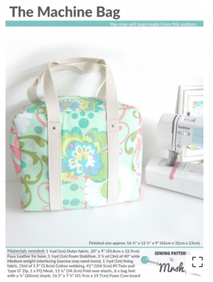  Sewing Patterns by Mrs H - The Machine Base -  Fabric required - paper pattern and instructions only