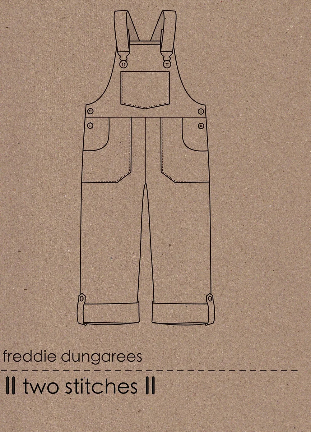 <!-- SP1004 --> Two Stitches Patterns - Freddie Dungarees -, Paper Pattern,