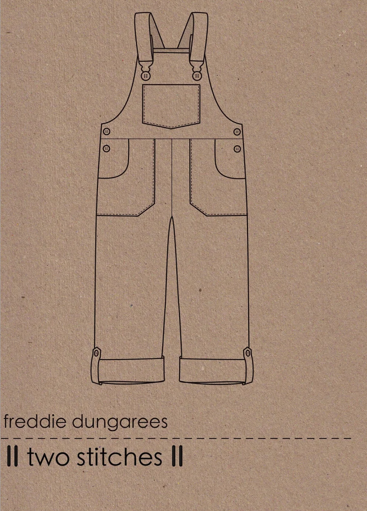 Two Stitches Patterns - Freddie Dungarees -, Paper Pattern,  fabric required