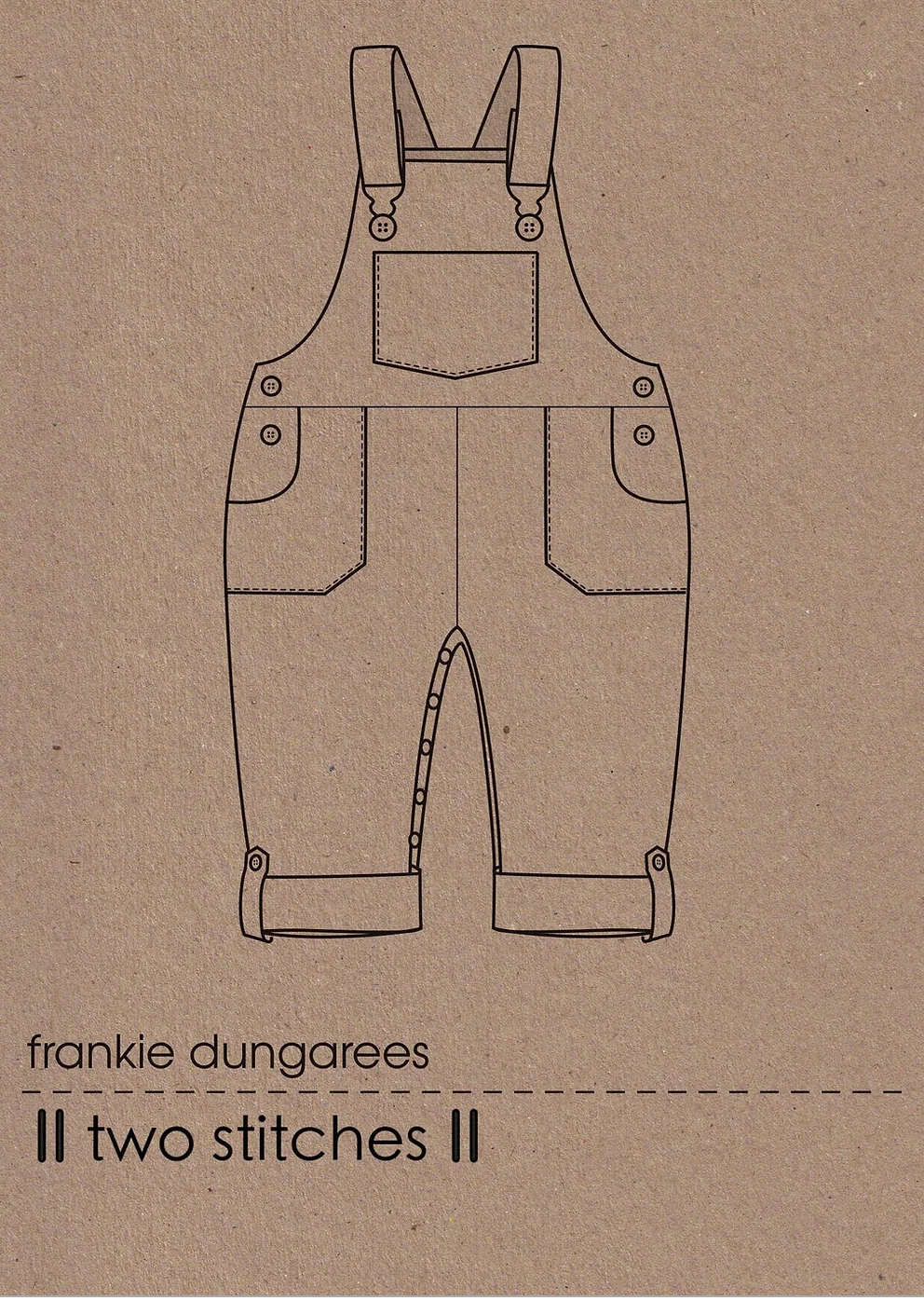 <!-- SP1004 --> Two Stitches Patterns - Frankie Dungarees -, Paper Pattern,