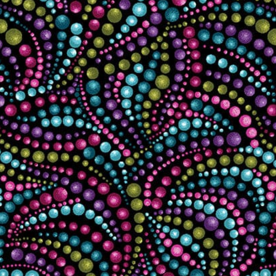 100% Cotton from Benartex - Beaded Swirls -10065,  per fat quarter