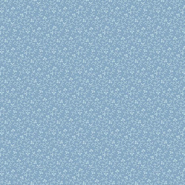 100% Cotton from Makower - Tonal Ditzy - Leafy Bloom in Blue Indigo per pre-cut fat quarter