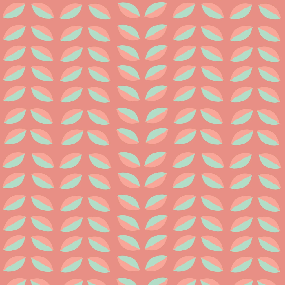 100% Cotton from Savanna Rawson, Lilycraft Light, Moderna Leaves Pink, per fat quarter