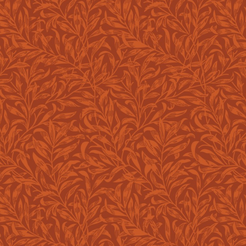100% Cotton from Craft Cotton Co, William Morris - V&A - Willow Bough Rust, per Fat Quarter