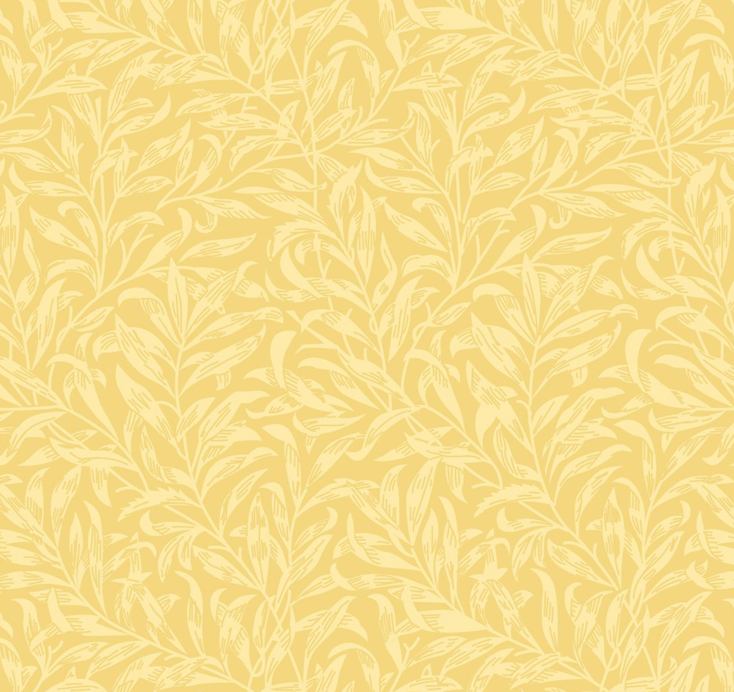 100% Cotton from Craft Cotton Co, William Morris - V&A - Willow Bough Pastel Yellow, per Fat Quarter