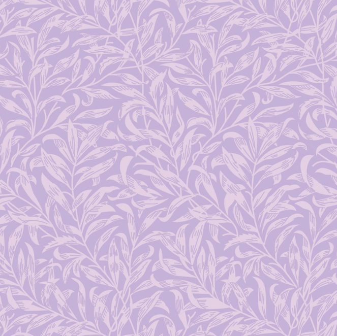 100% Cotton from Craft Cotton Co, William Morris - V&A - Willow Bough Lilac, per Fat Quarter