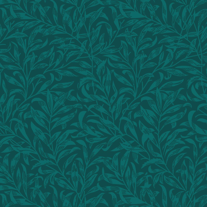 100% Cotton from Craft Cotton Co,  William Morris - V&A - Willow Bough Teal, per Fat Quarter