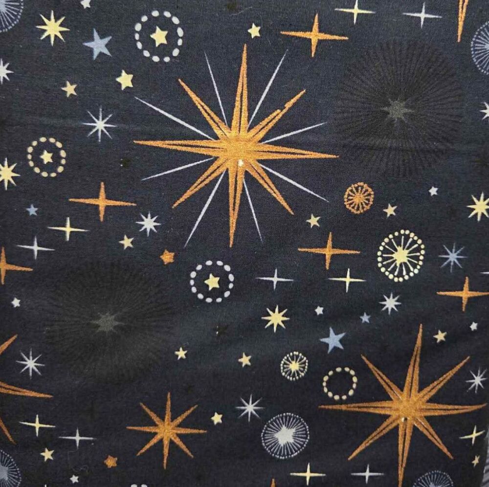 100% Cotton from Stitch It - Festive Blue - Main on Indigo