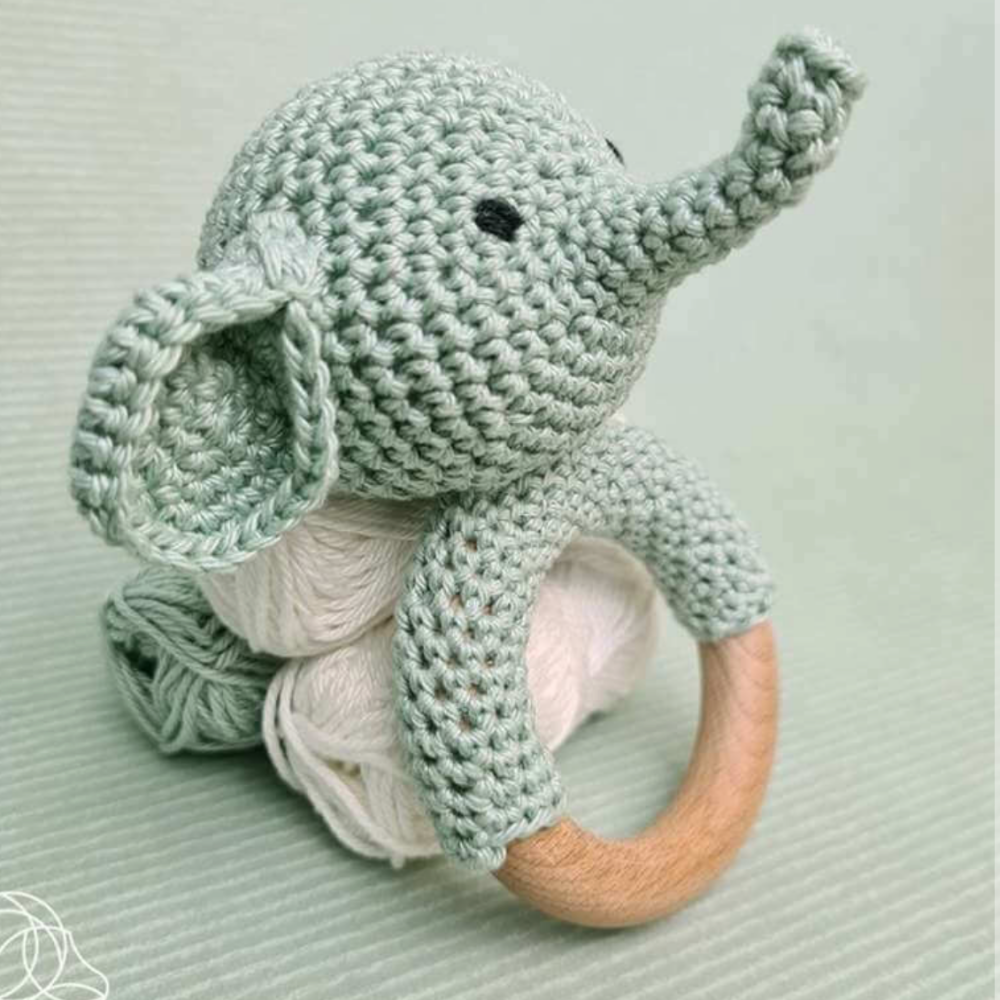  Elephant Rattle by Hardicraft - 100% Cotton Catona Mercerised Yarn