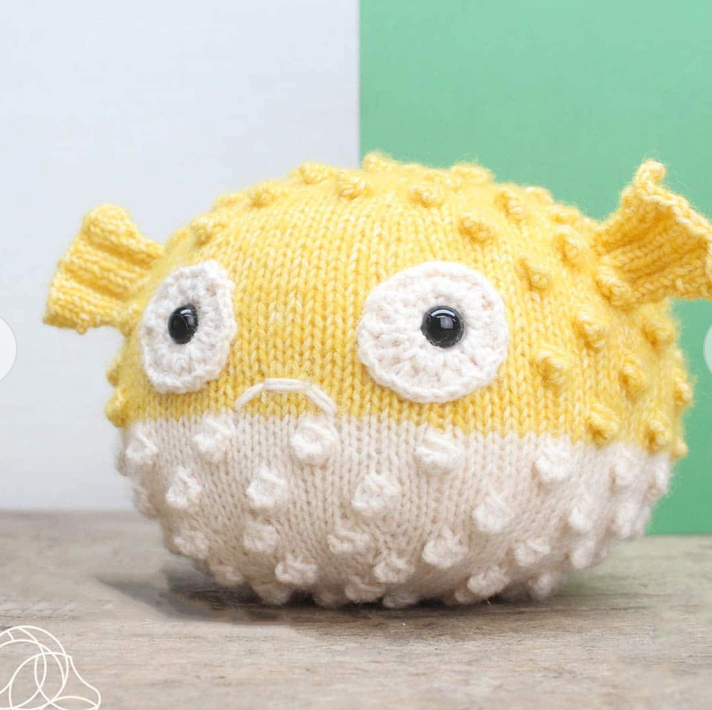  Bart Blowfish by Hardicraft - Stone washed yarn - 78% Cotton, 22% Acrylic - knitting kit