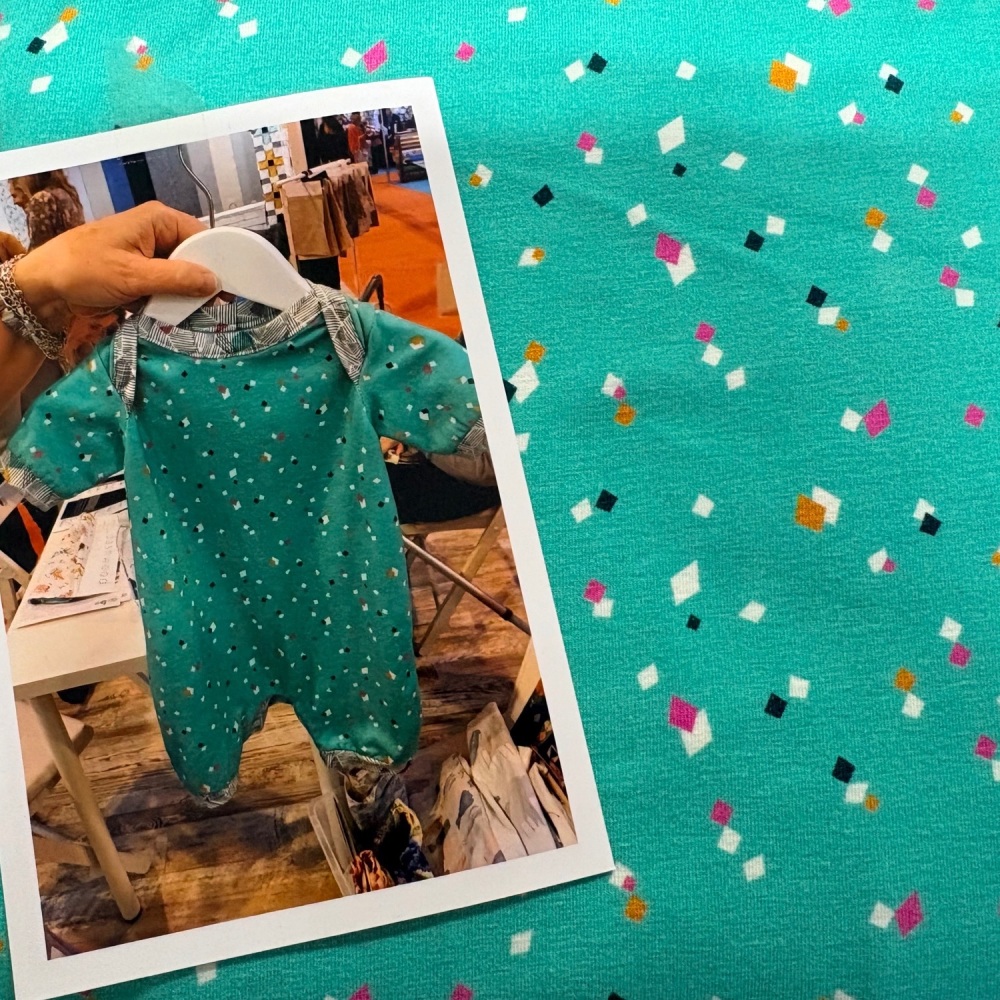 Dashwood  Jersey Knit - Cand Geometric Pattern - 1162J - colour teal - Per Half Metre