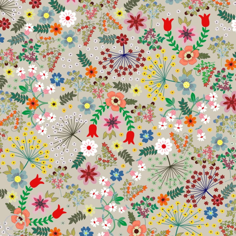 100% Cotton - Eco Laminated  - Waterproof fabric from Sark Textiles -Forget Me Knot, Multi Coloured , 2064-4,  per fat quarter