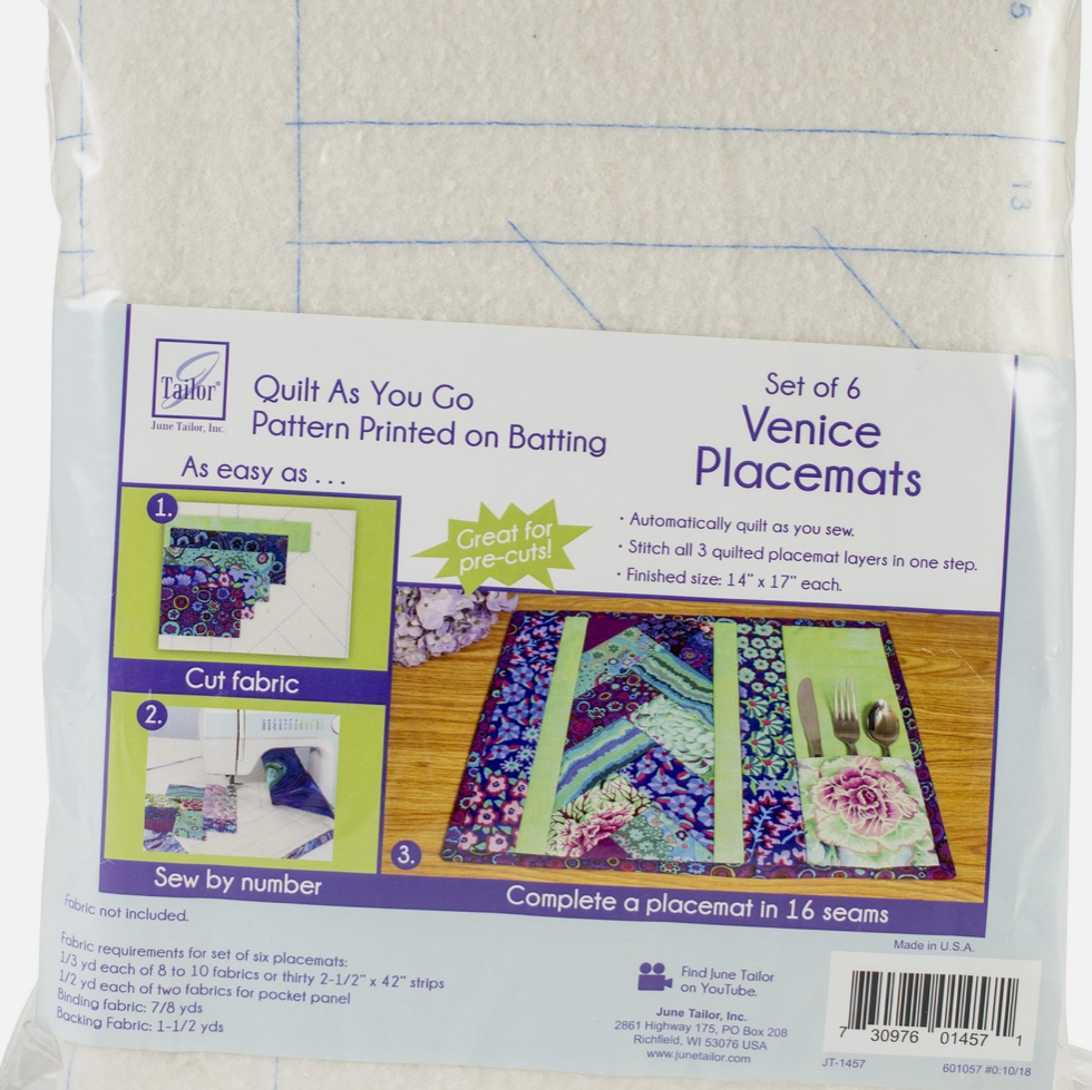  June Taylor - Quilt as you go -, Venice Place Mats,  fabric required