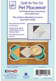  June Taylor - Quilt as you go -, Pet Place Mat, Dog Bone,  fabric required