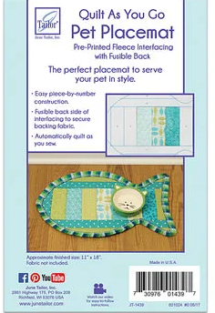  June Taylor - Quilt as you go -, Cat Fish, Place Mat,  fabric required