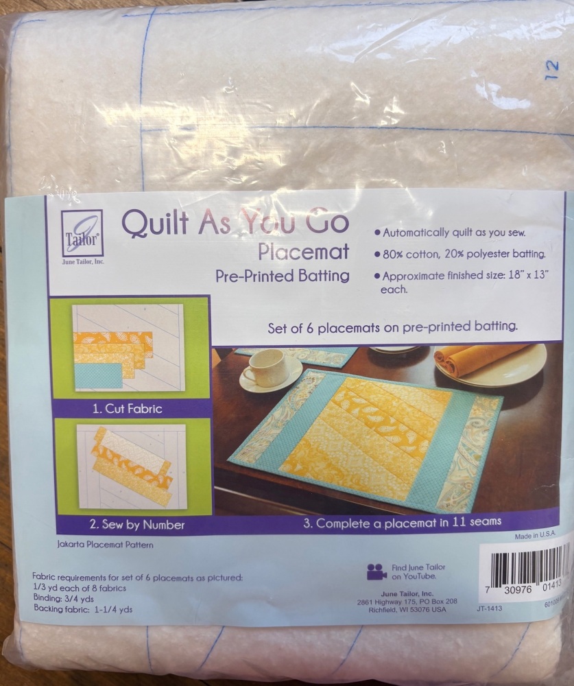  June Taylor - Quilt as you go -, Jakarta, Place Mat,  fabric required