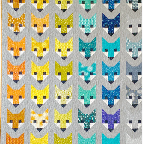  Elizabeth Hartman - Quilt & Pillow pattern- Fancy Fox - Paper Pattern,  fabric required