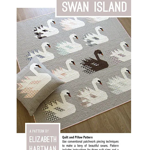  Elizabeth Hartman - Quilt & Pillow pattern- Swan Island- Paper Pattern,  fabric required
