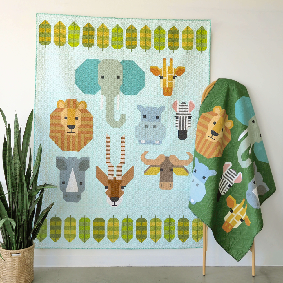  Elizabeth Hartman - Quilt & Pillow pattern- Spectacular Savanna - Paper Pattern,  fabric required