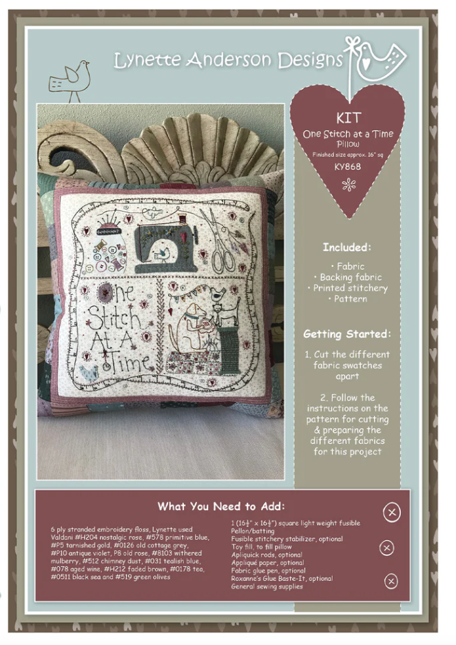  Lynette Anderson Designs - One Stitch At A Time Pillow Kit