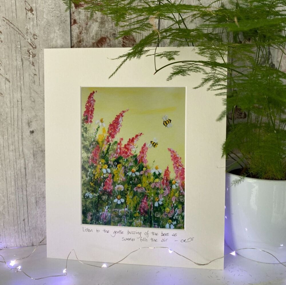 Listen to the gentle buzzing of the bees as summer fills the air - Mounted print