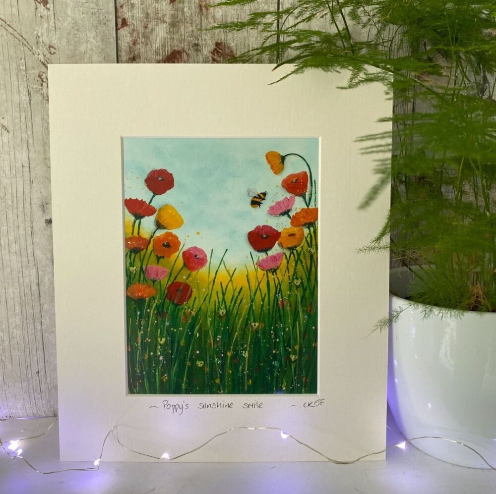 Poppys sunshine smile - Mounted print