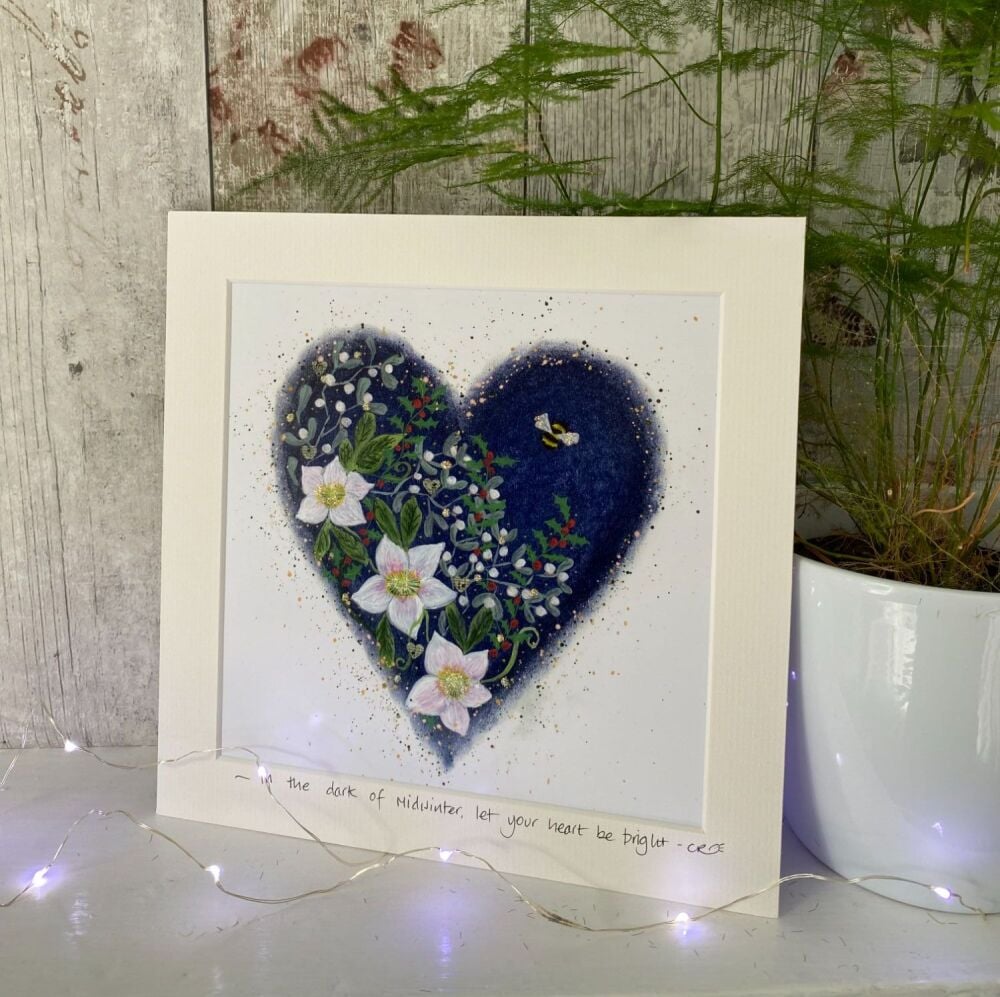 Midwinter Heart Mounted print