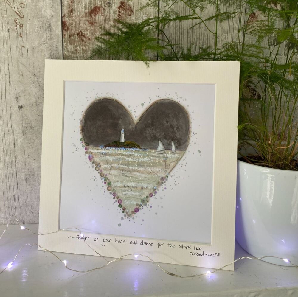 Gather up your heart Heart Mounted print