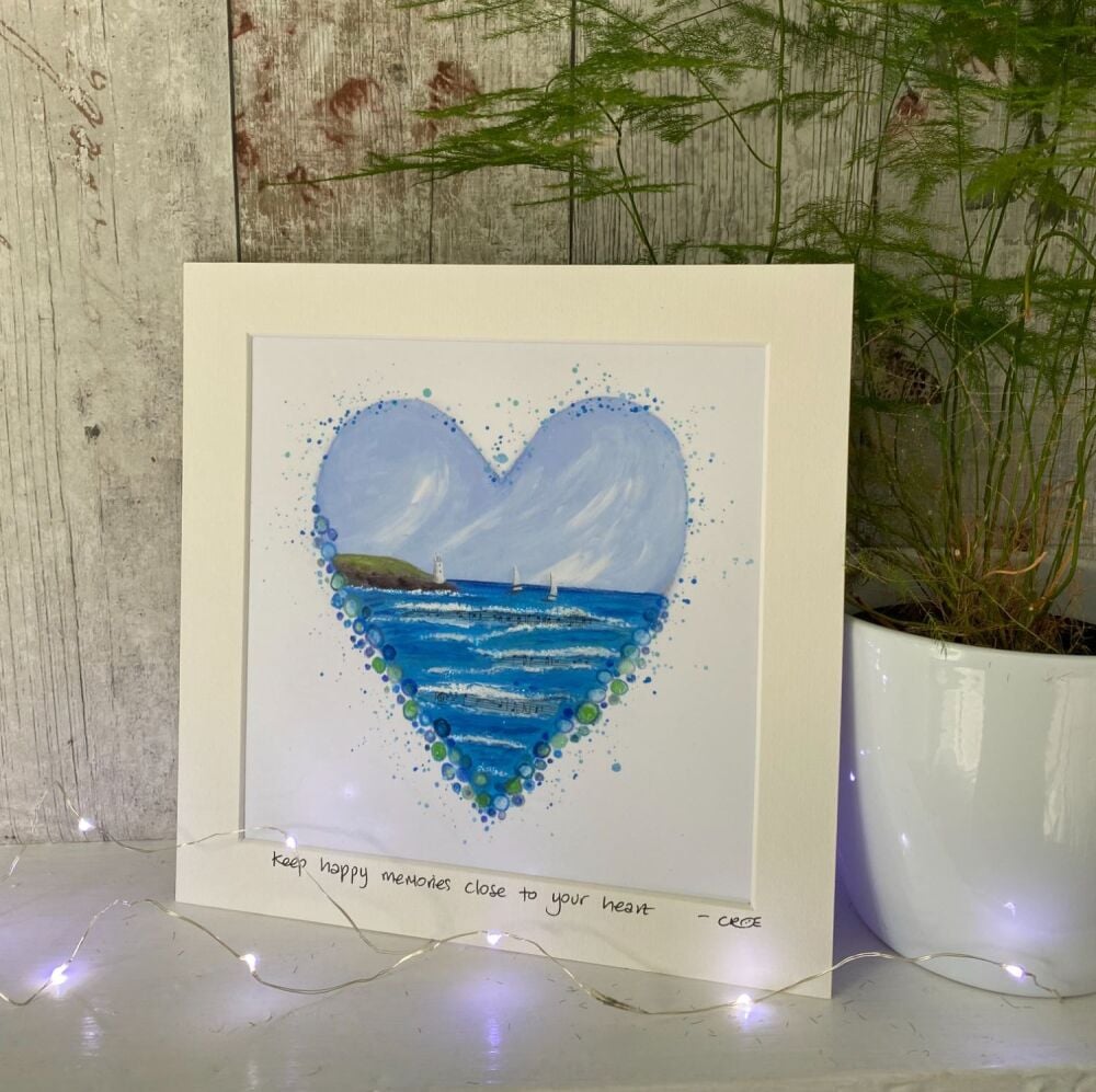 Happy Memories Heart Mounted print