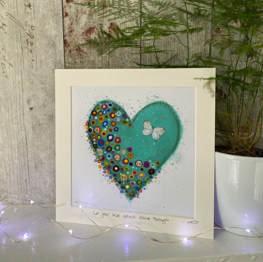 True colours Heart Mounted print