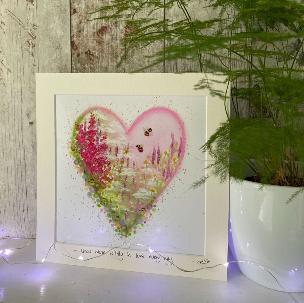 Grow more wildly Heart - Mounted print