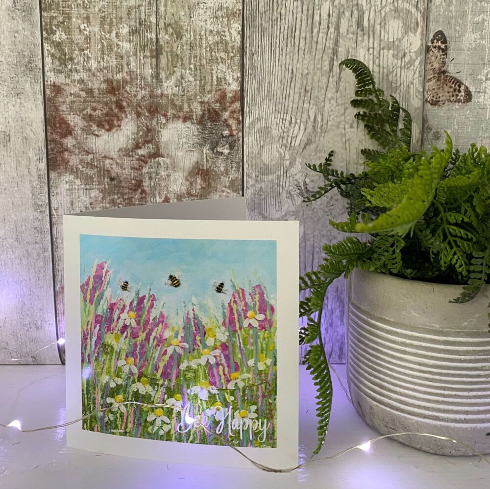 Bee Happy Square Card