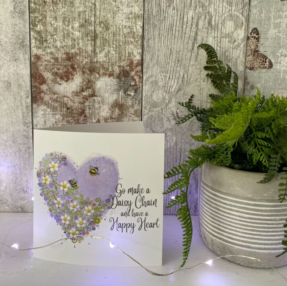 Daisy Chain Heart Square Card