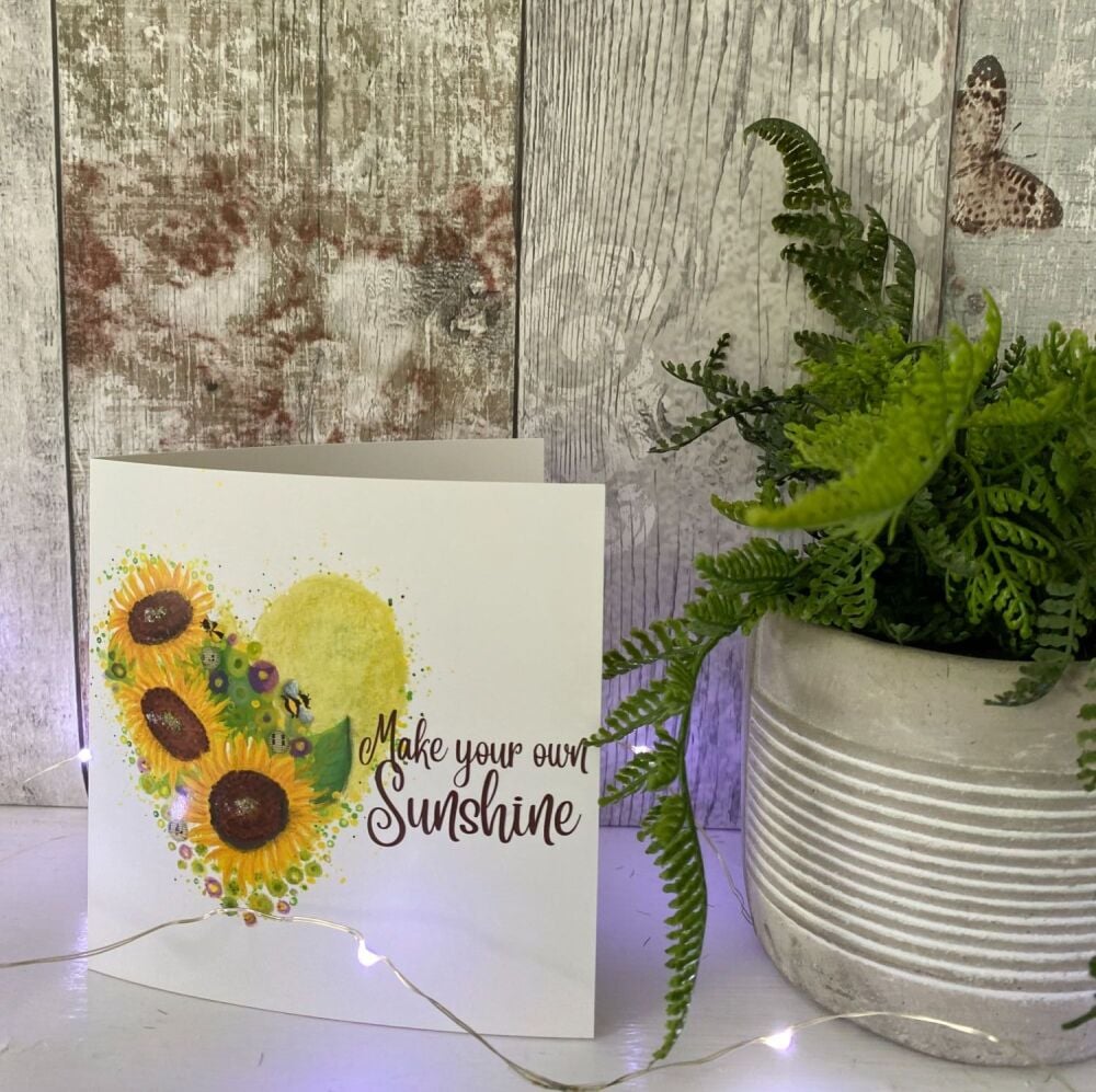 Sunflower Heart Square Card