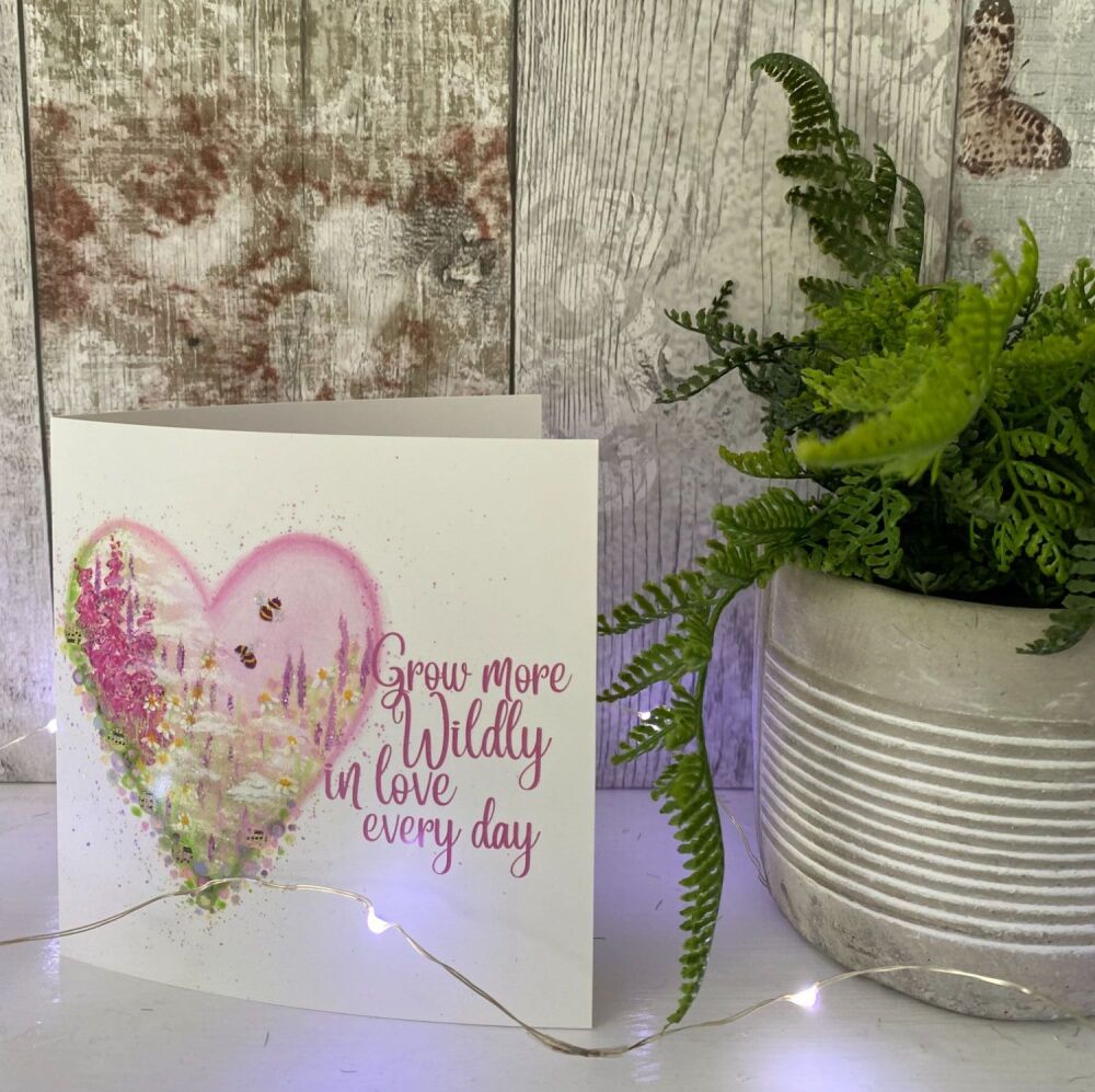 Wildly in Love Heart Square Card
