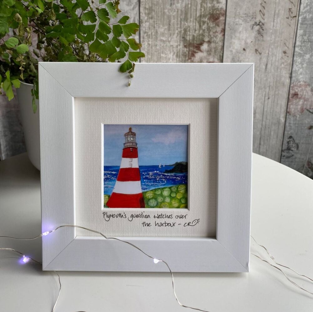 Plymouth, Smeaton's Tower Mini Framed Print