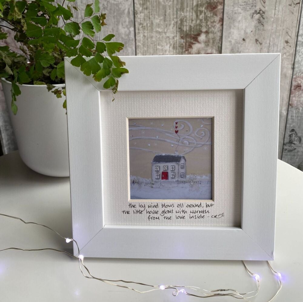 Icy wind house Mini Framed Print