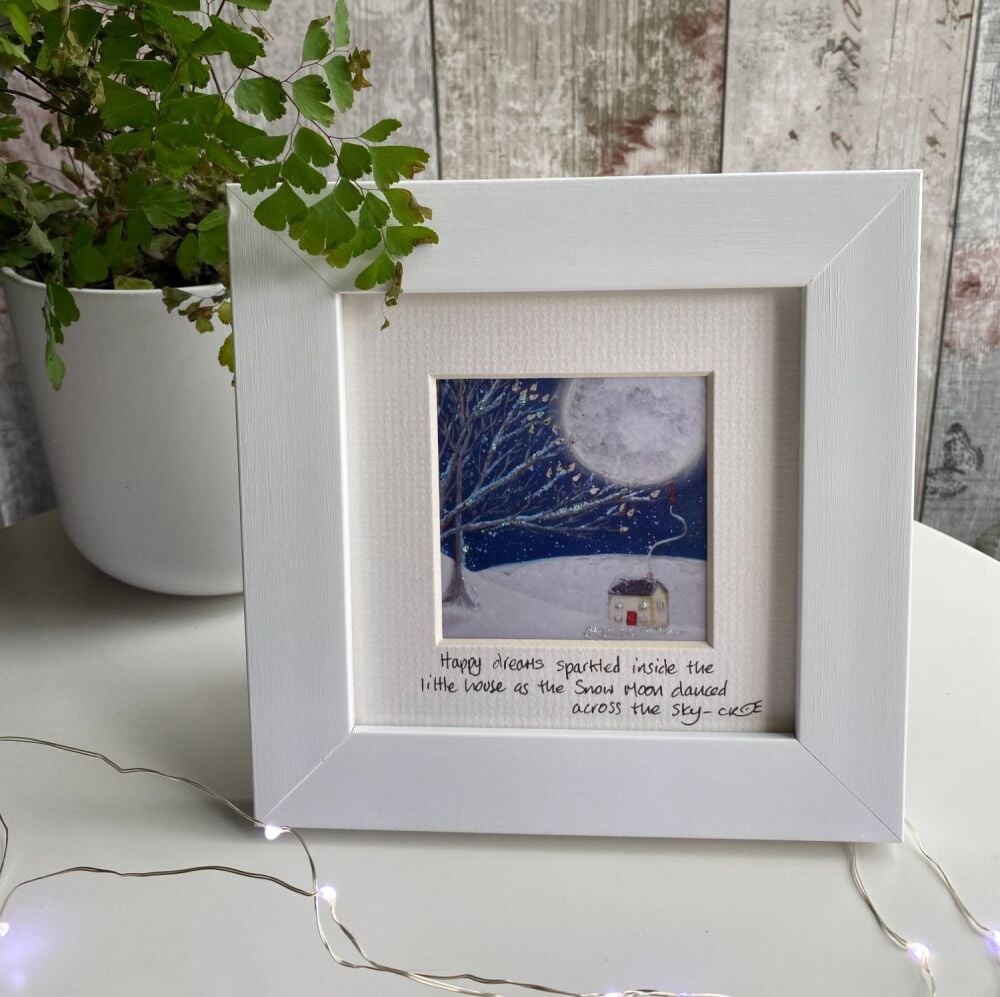 Snow Moon Mini Framed Print