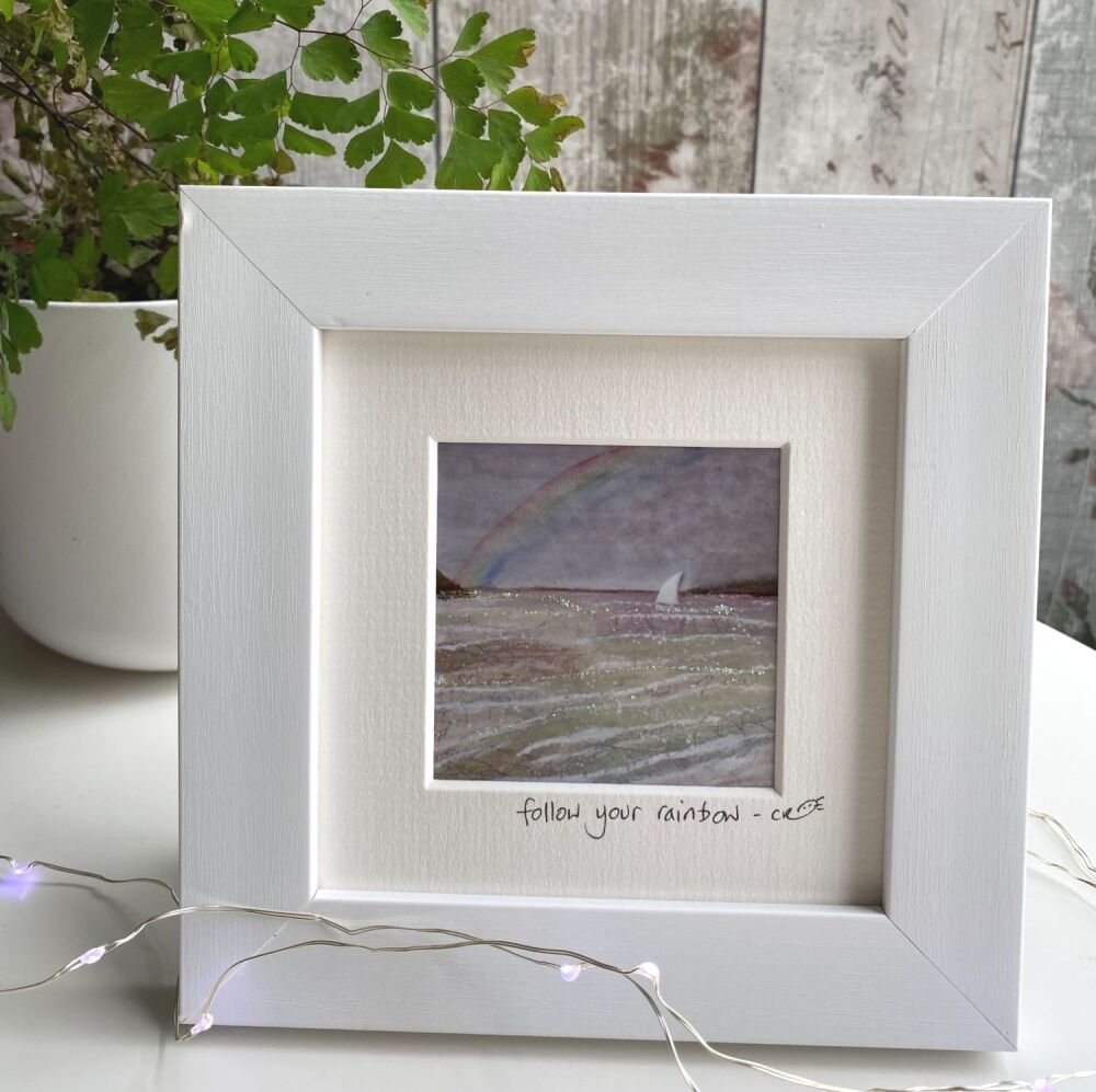 Follow your rainbow Mini Framed Print