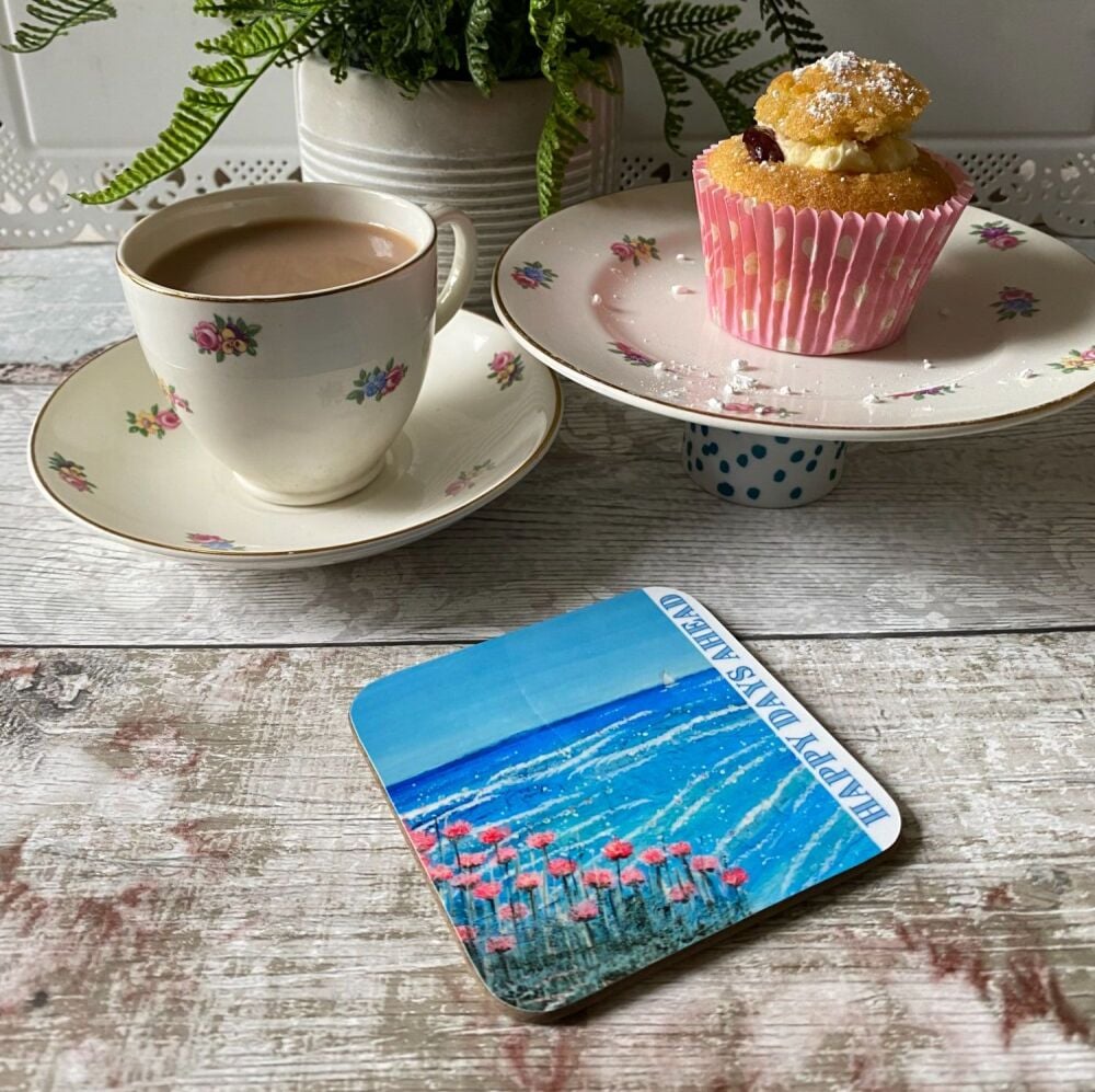 Pink sea thrifts  - Coaster