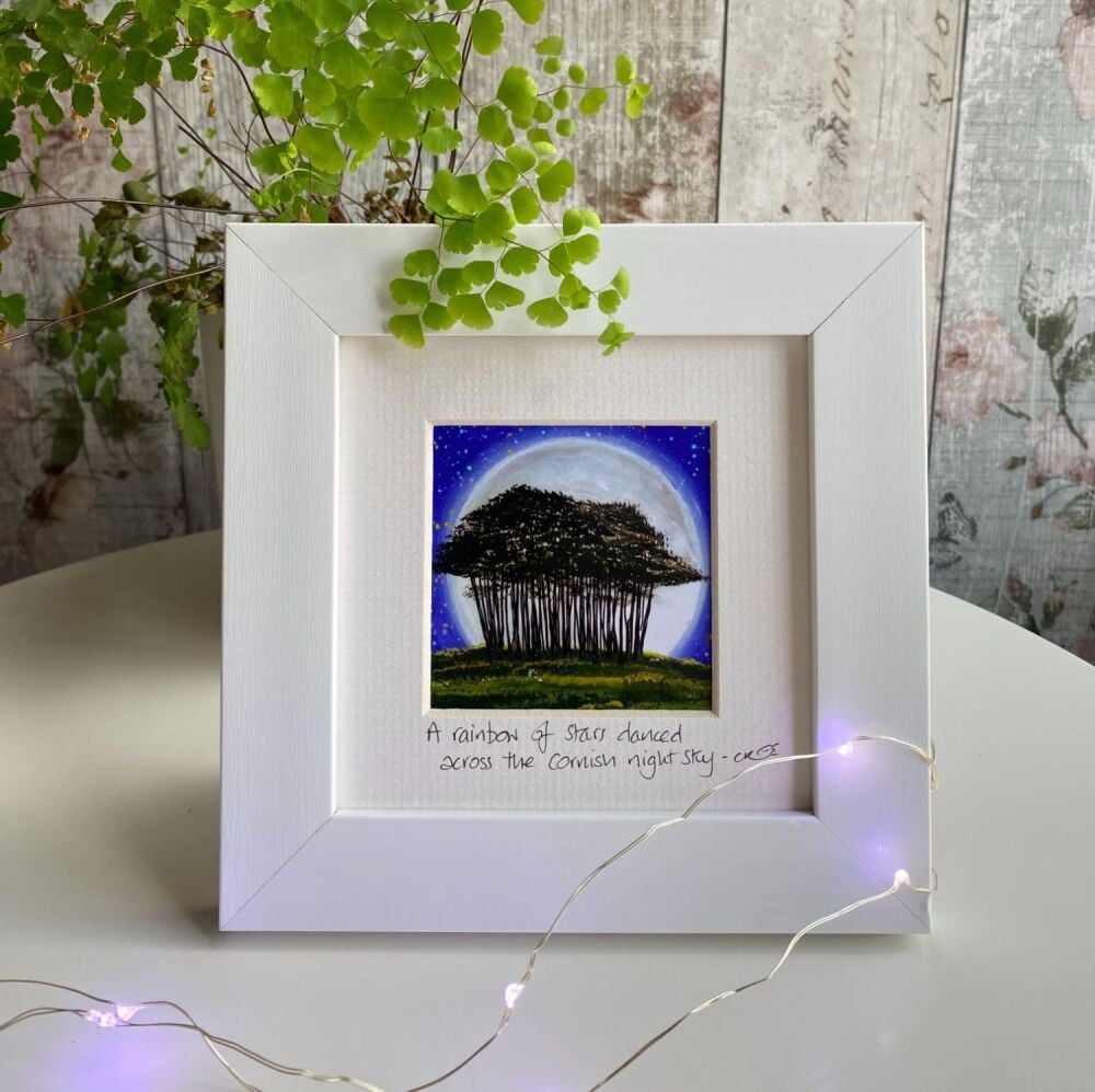 Nearly There Trees (Rainbow of Stars) - Mini Framed Print